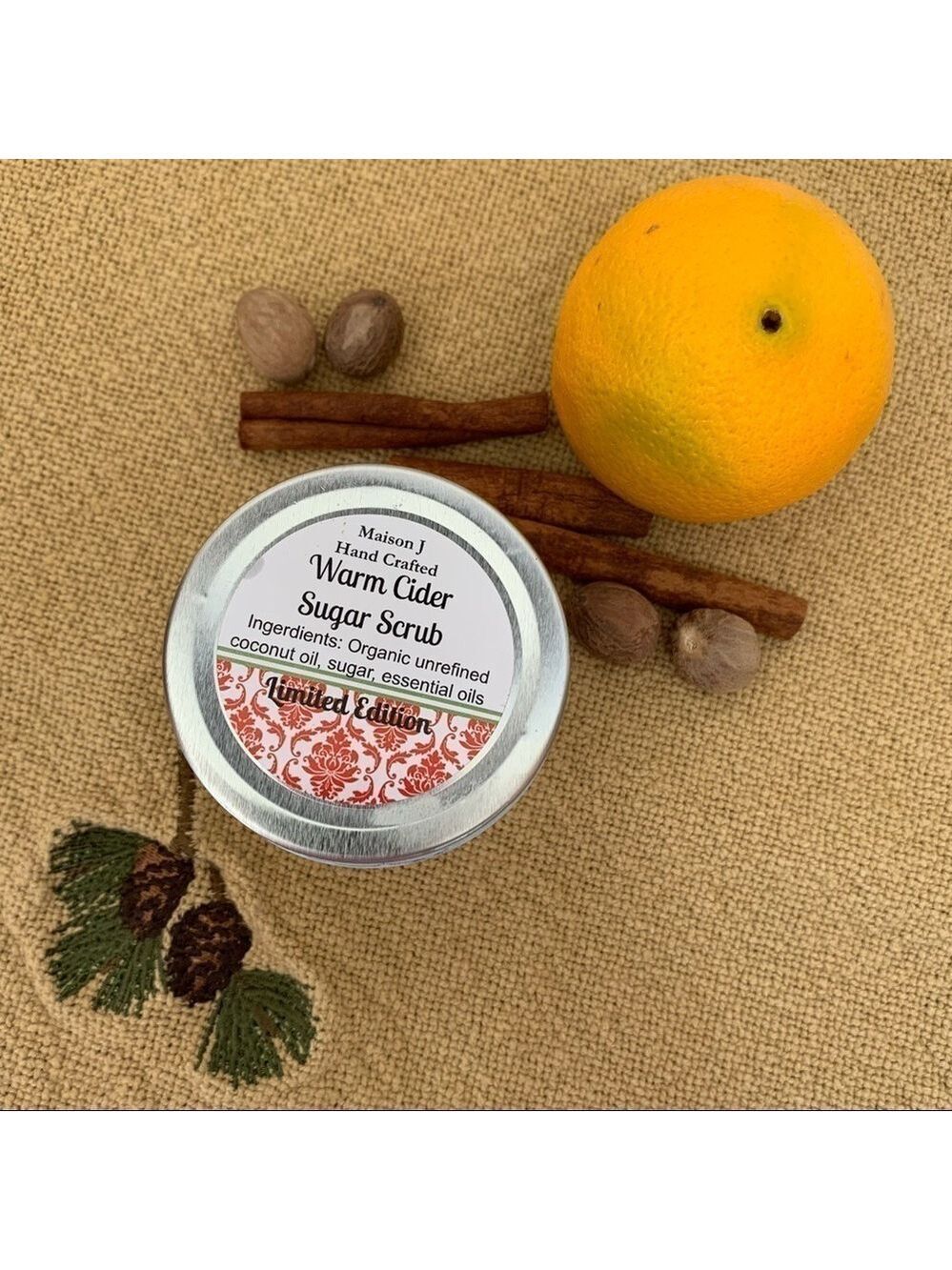 Warm Cider hand crafted exfoliating and moisturizing sugar scrub all nat…